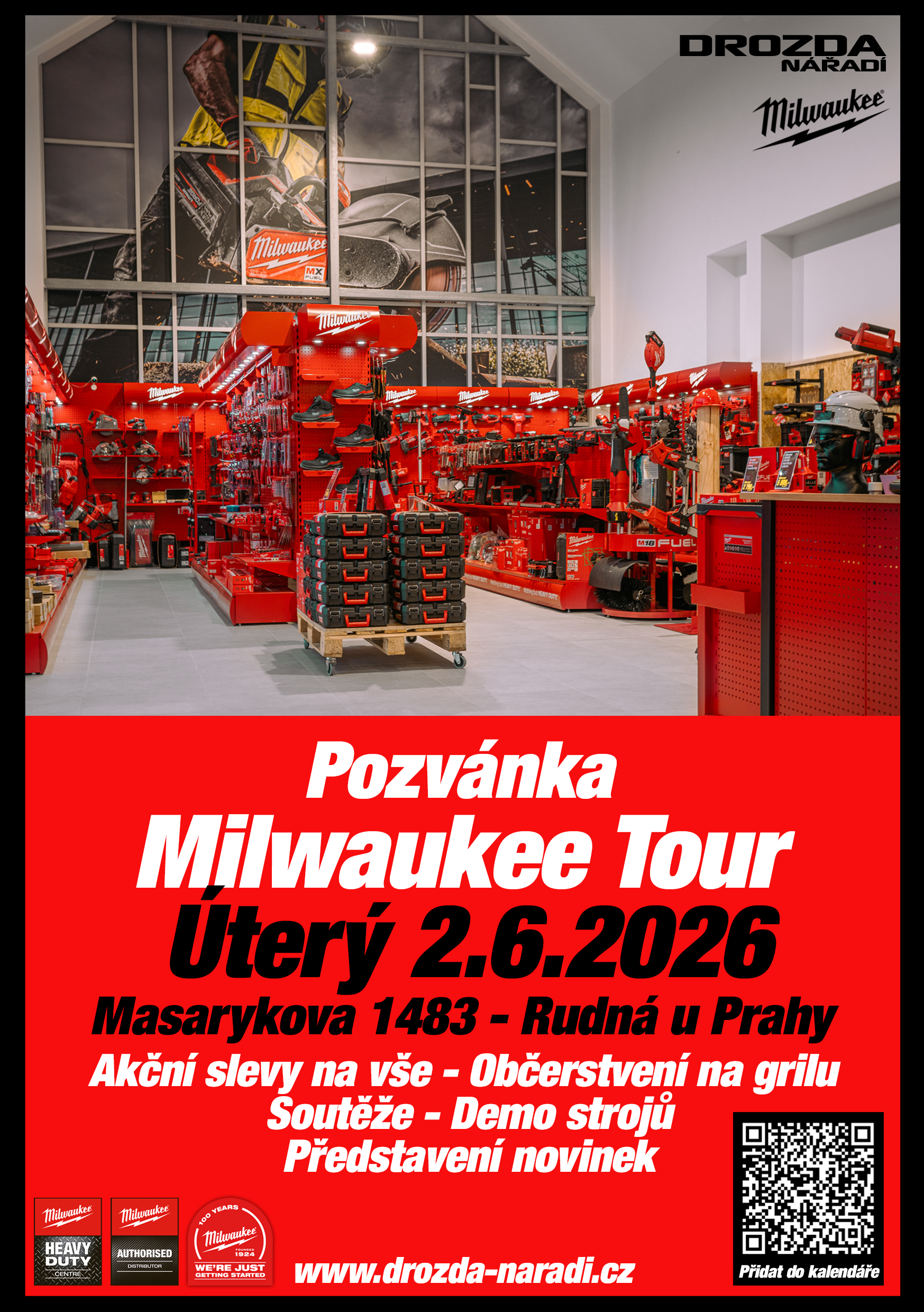 Pozvánka – Milwaukee Tour 2026, Drozda Nářadí